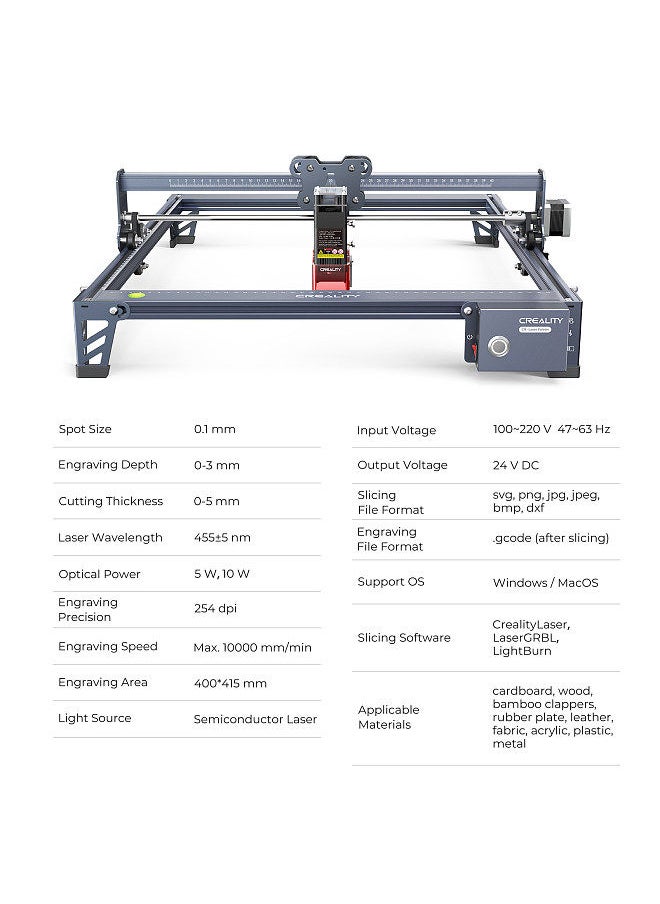Creality 3D - Orignal Creality CR-Laser Falcon Laser Engraver 10W Compression Spot Quick Focus Anodized Aluminum Alloys Structure Built-In Leveler Dust Absorption Protective Laser Cover - Image 1