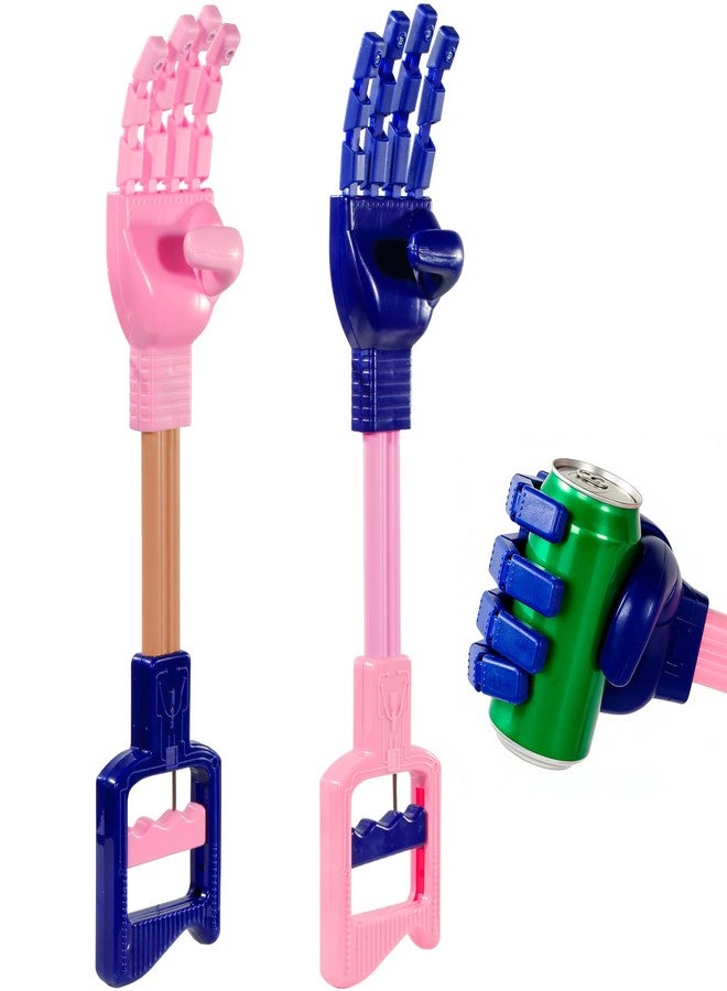 Duseu 2 PCS Robot Hand Grabber Toy, Robotic Hand for Kids, Robot Arm Grabber Claw, Mechanical Retro Interactive Toy, (Blue & Pink) - Image 1