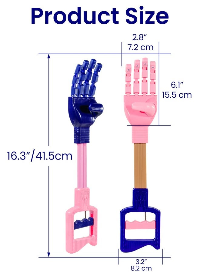 Duseu 2 PCS Robot Hand Grabber Toy, Robotic Hand for Kids, Robot Arm Grabber Claw, Mechanical Retro Interactive Toy, (Blue & Pink) - Image 2
