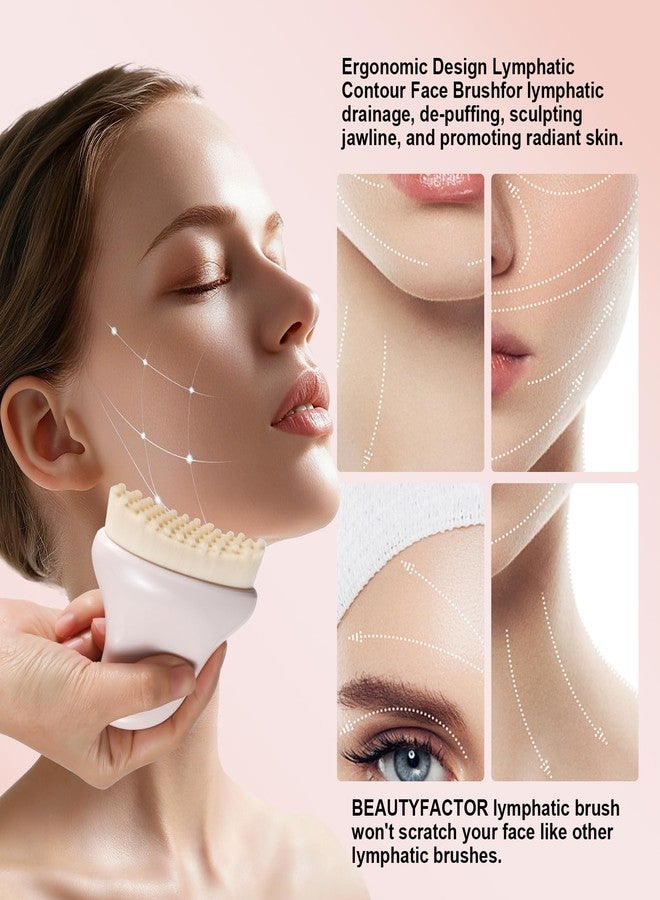 BEAUTYFACTOR Lymphatic Contour Face Brush for Sculpting,Lymphatic Drainage Gua Sha Brush for De-Puffing,Sculpting Jawline,and Promoting Radiant Skin - Image 4