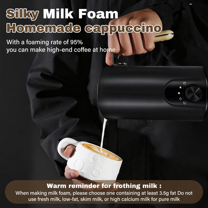 AZTWMYS 2026 Upgraded Milk Frother and Steamer, 19.9 OZ Detachable Milk Frother for Coffee with Temperature Display, 5 in 1 Large Capacity Automatic Warm and Cold Foam Maker for Coffee, Latte, Cappuccino - Image 4