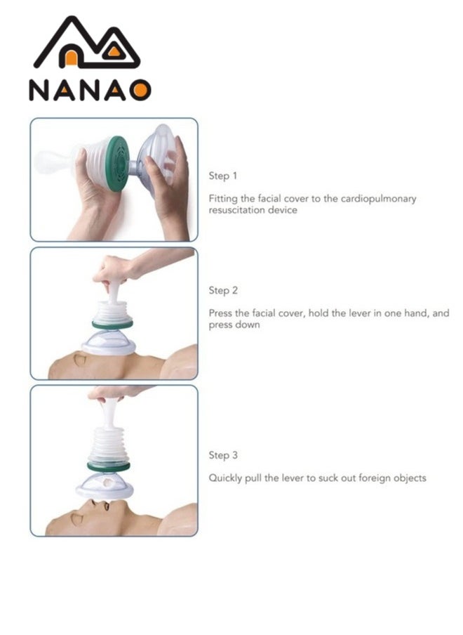 NANAO - Emergency Choking Rescue Kit: Portable First Aid Suction Device,Choking Rescue Device, Rescue Kit for Children & Adults,young & Pediatric Masks with instruction paper Included(BLUE) - Image 1