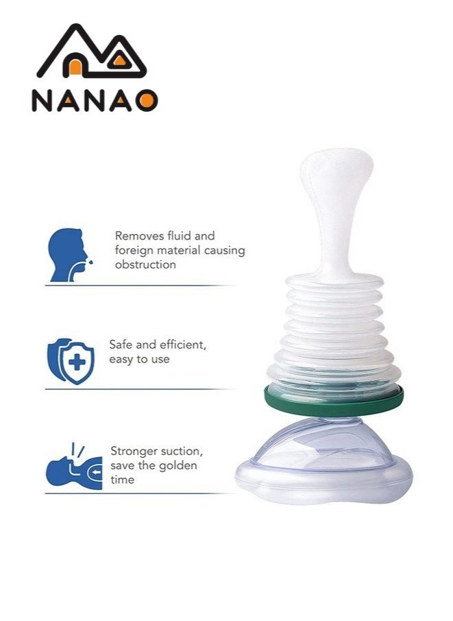 NANAO - Emergency Choking Rescue Kit: Portable First Aid Suction Device,Choking Rescue Device, Rescue Kit for Children & Adults,young & Pediatric Masks with instruction paper Included(BLUE) - Image 1