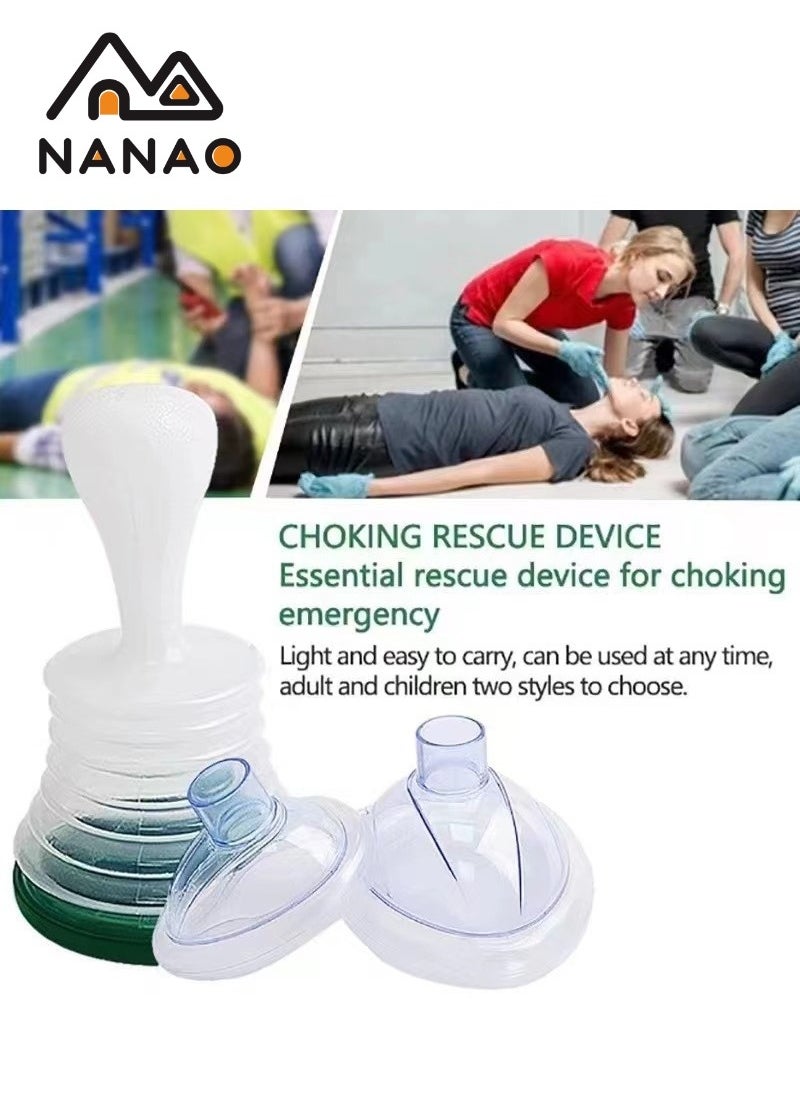 NANAO - Emergency Choking Rescue Kit: Portable First Aid Suction Device,Choking Rescue Device, Rescue Kit for Children & Adults,young & Pediatric Masks with instruction paper Included(BLUE) - Image 1