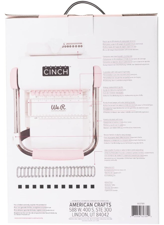 American Crafts - Heidi Swapp Cinch Book Binding Machine By We R Memory Keepers Pink And White - Image 1