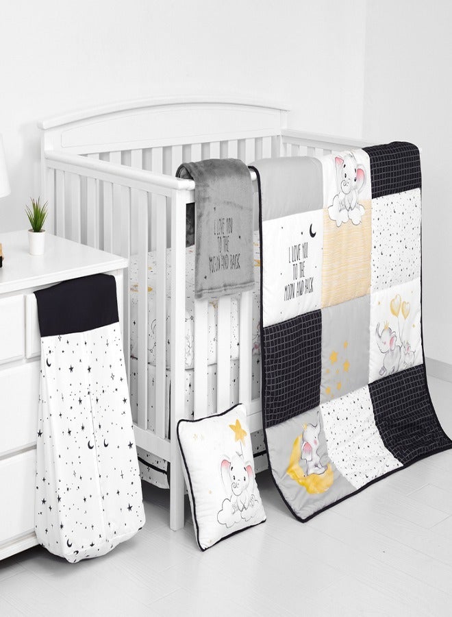 بيلانينا طقم سرير أطفال 3 من البوليستر الفاخر من بيلنينا، لحاف مطبوع رقمي، ملاءة سرير وتنورة، مثالي لأسرة الأطفال - Image 5