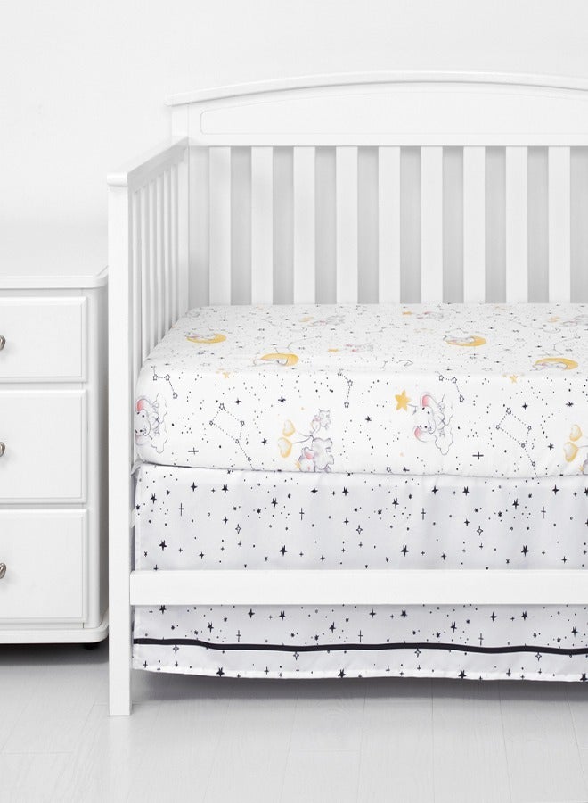 بيلانينا طقم سرير أطفال 3 من البوليستر الفاخر من بيلنينا، لحاف مطبوع رقمي، ملاءة سرير وتنورة، مثالي لأسرة الأطفال - Image 2