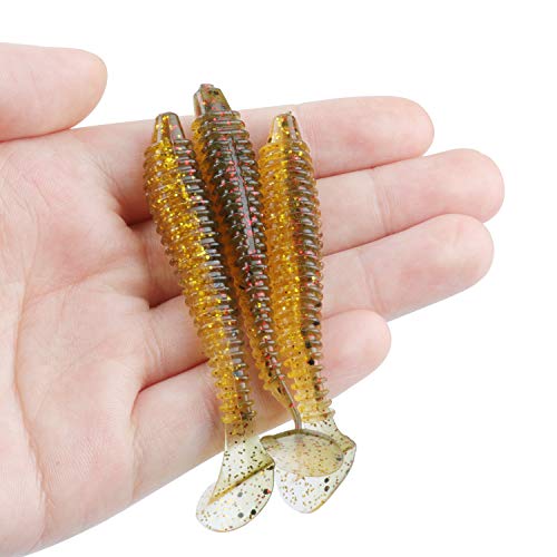 Runcl Swimbaits Paddle 10/20/30/40PCS, 2/3/4/5 Inchs Paddle Tail Soft Plastic Bass Lure Baits, ProBite Swimmer, Plastic Bait for Saltwater/Freshwater Fishing - Image 5