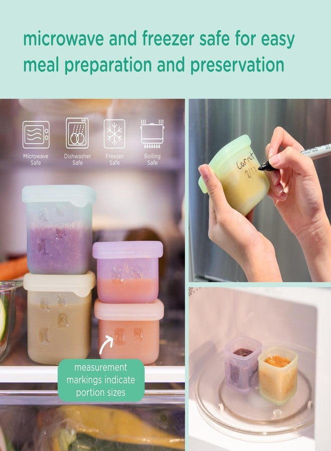 Olababy Clear Sense Silicone Storage Containers 4pk for Baby Food, Snacks, Formula, Puree, Sauce & More | Micro Plastic & BPA-Free | Daycare Essentials for Toddlers and Kids (Mint, 2 oz / 60 ml) - Image 4