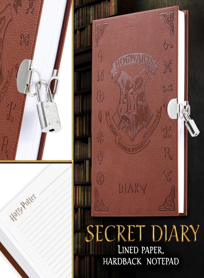 Harry Potter Lockable Diary with UV Invisible Ink Pen for Kids, Teens, Secret Journal with Key, Lined Pages, Stationery Supplies, Gifts for Kids (Brown UV Pen) - Image 3