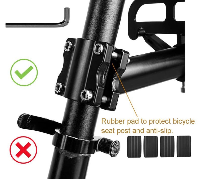 Outtag Bike Rear Rack Retractable Aluminum Alloy Bicycle Cargo Rack Mount Cycle Luggage Carrier Rear Seat Post Rack, Max Weight 22lb - Image 3
