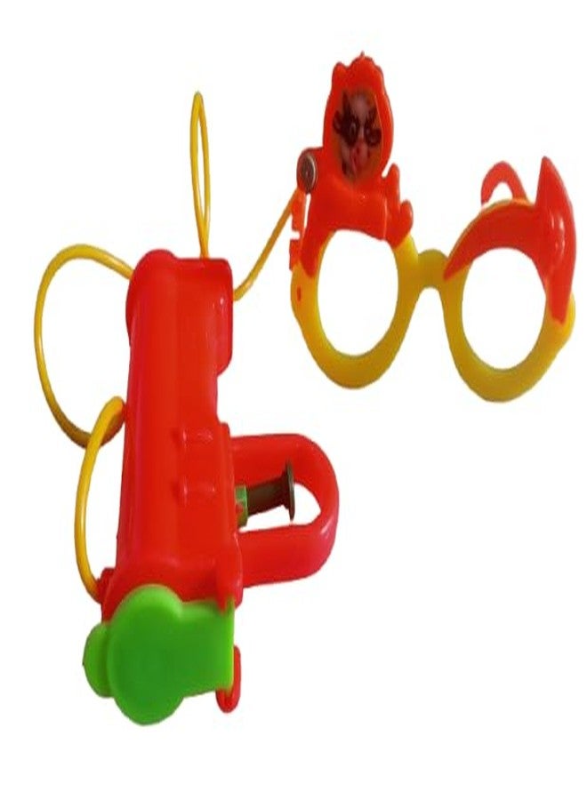 ZOKCY® (Pack of 1 Pcs) Hand Shooter Pichkari with Goggles (Chasma) Attach for Kids/Water Pichkari Boys and Girls Kids/Multi Colour Pump Pichkari for Kids/Easy to Hold in Small Kids Hand - Image 2