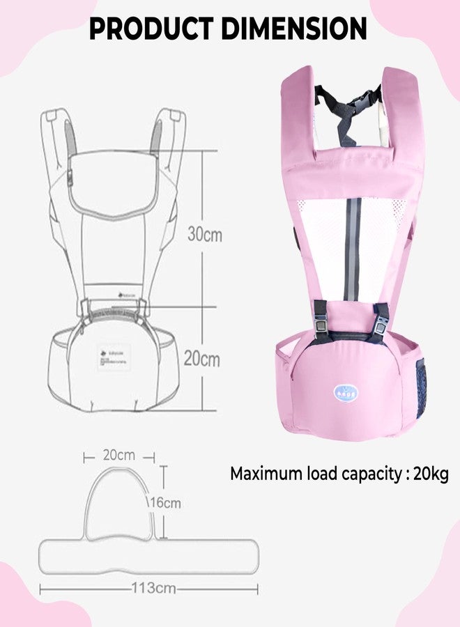 Bembika Adjustable Hands-Free Baby Sling Carrier Baby Wrapping Cloth for Newborns Comfortable & Travel-Friendly Baby Carrier Wrap Soft, Secure & Stylish Babywearing Solution-(Pink & White) - Image 3