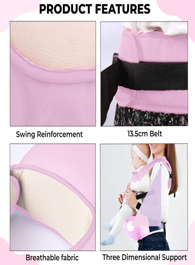 Bembika Adjustable Hands-Free Baby Sling Carrier Baby Wrapping Cloth for Newborns Comfortable & Travel-Friendly Baby Carrier Wrap Soft, Secure & Stylish Babywearing Solution-(Pink & White) - Image 4