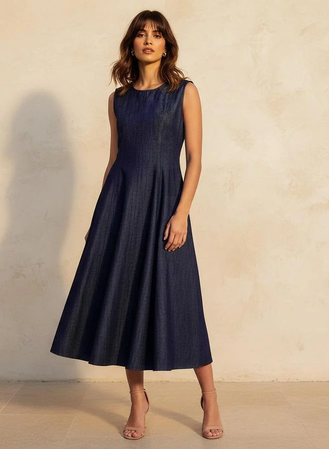 Splash FAV A line Midi Cotton Dress Sleeveless