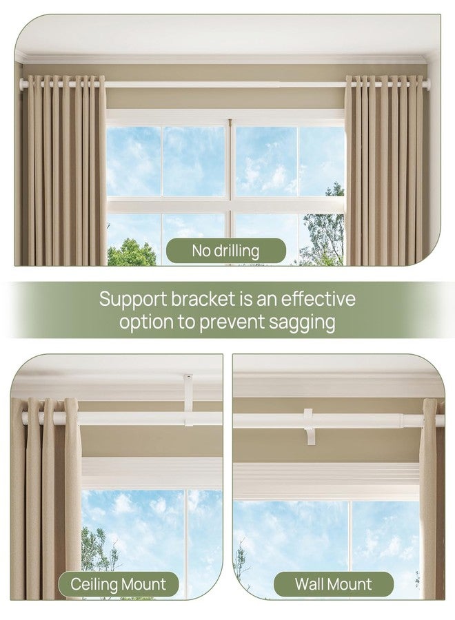 ALLZONE قضيب ستارة ALLZONE قابل للتعديل من 123 إلى 160 بوصة، قضيب شد طويل جدًا لستائر النوافذ وفواصل الغرف، لا يحتاج إلى حفر، سهل التركيب ومتين، أبيض - Image 5