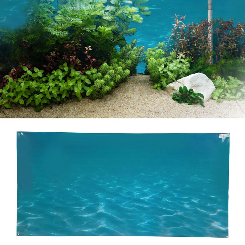 Fish Tank Background Sticker PVC Self Adhesive 3D Sea Pattern Aquarium Poster Decoration91x50cm - Image 5