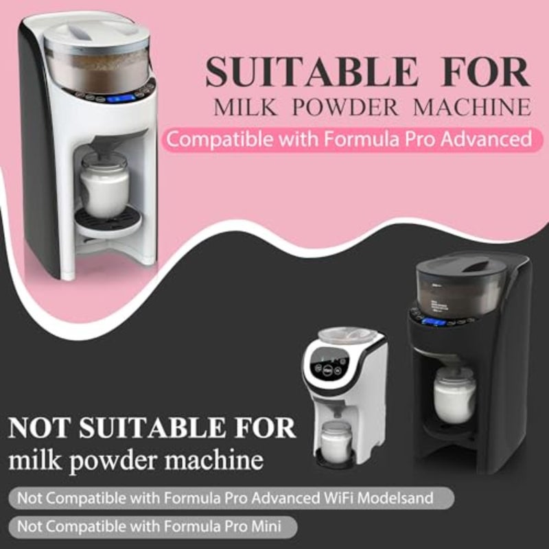 3 قطع من قمع استبدال موزع تركيبة الأطفال متوافق مع تركيبة Baby Brezza Formula Pro Advanced، غطاء قمع بديل متوافق مع Babys Brezza، مسارات قطع الغيار والغطاء باللون الرمادي - Image 5