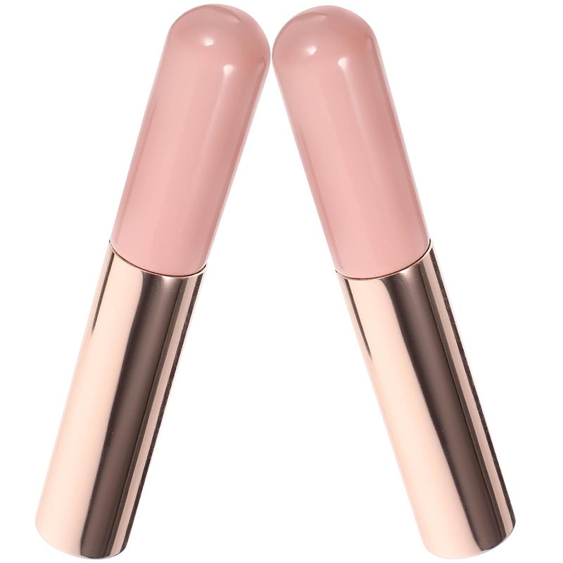 Silicone Lip Brush Applicator 2pcs with Cap, round Head Lipstick Concealer Brush for Precise Makeup Application, Portable Dustproof Lip Balm Tool for Travel and Daily Use - Image 1