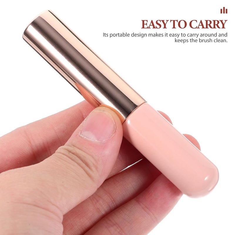 Silicone Lip Brush Applicator 2pcs with Cap, round Head Lipstick Concealer Brush for Precise Makeup Application, Portable Dustproof Lip Balm Tool for Travel and Daily Use - Image 4