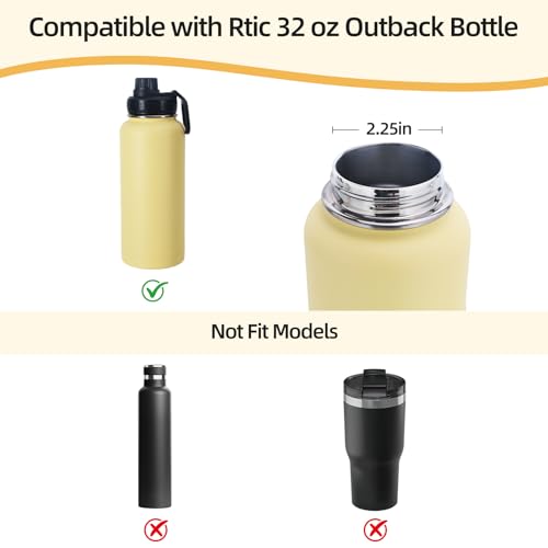 MEIJIAYOU Replacement Lid Compatible with Rtic Outback Bottle 32oz Only(Other Size Not Fit), Water Bottle Lid Fit for Rtic Outback 32 oz Spout Lid, 2PCS - Image 2