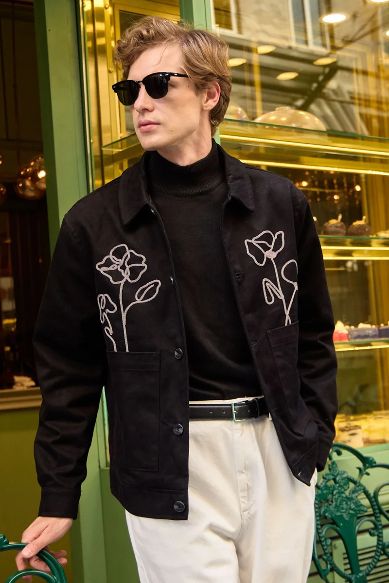 دانجر Danger Structured Long Sleeve Front Opening Jacket
