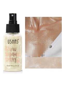 Ushas Glow Shimmer Spray - Shimmer Body Oil Liquid Easy to Push Away Natural Moisture Glitter Face Brightening Glow Pearl Highlighter Illuminator Shine Contouring Makeup for Face and Body #01  - Image 1