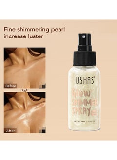 Ushas Glow Shimmer Spray - Shimmer Body Oil Liquid Easy to Push Away Natural Moisture Glitter Face Brightening Glow Pearl Highlighter Illuminator Shine Contouring Makeup for Face and Body #01  - Image 4