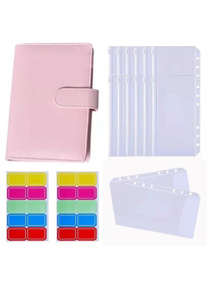 Bluejw Macaron Loose-leaf Hand Ledger Suit PVC Zipper Bag Budget Card Ruler Sticker Notebook Wallet  - Image 1