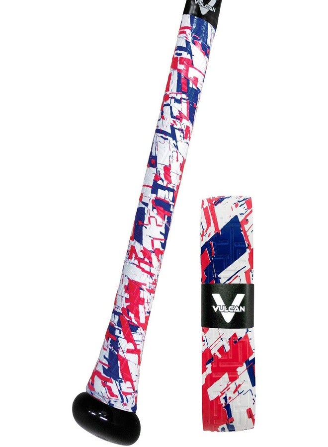 Vulcan | 1.00mm Bat Grip | Baseball/Softball | Red, White 'n' True - Image 1