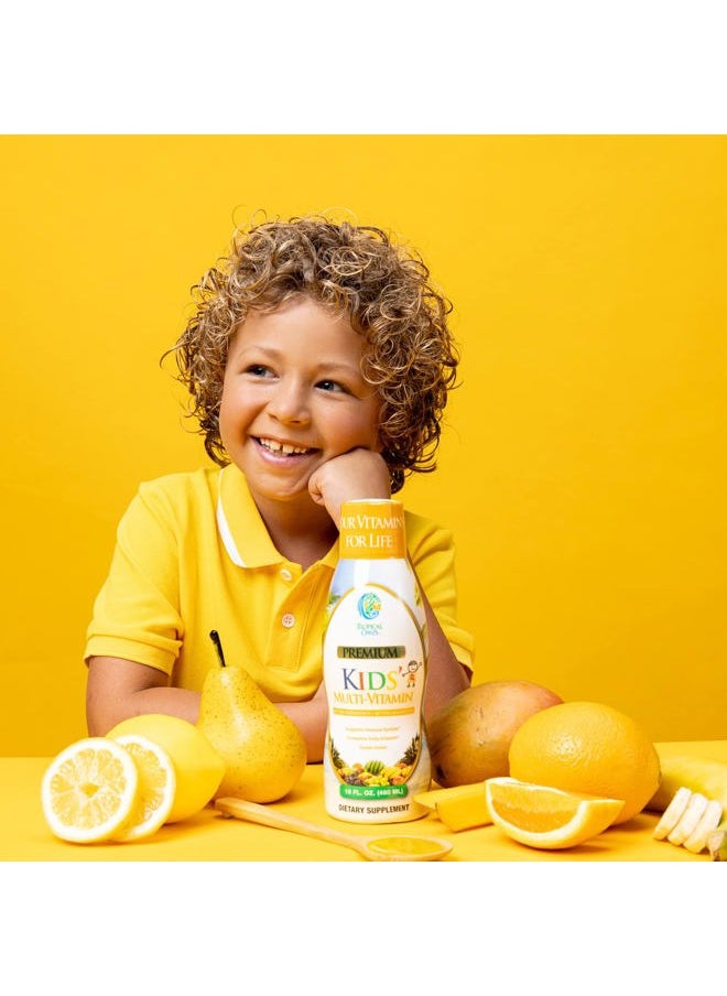 Tropical Oasis - Premium Liquid Multivitamin For Kids | Sugar Free Kids Vitamins | 100% DV of 14 Vitamins for Kids | Multivitamin for Children Ages 4+ | Great Tasting, Non-GMO, Max 98% Absorption Rate- 16 oz, 32 Serv - Image 1