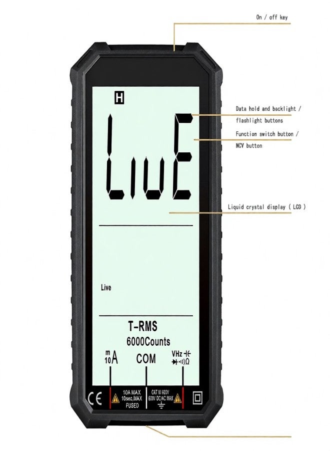 MAYILON MY8233 LCD Large Screen Digital Intelligent Multimeter Portable With Backlight Multimeter Direct Current AC Voltage Current Resistance Capacitance Line On-off Temperature Diode Measurement Multifunctional Testing Tools - Image 4