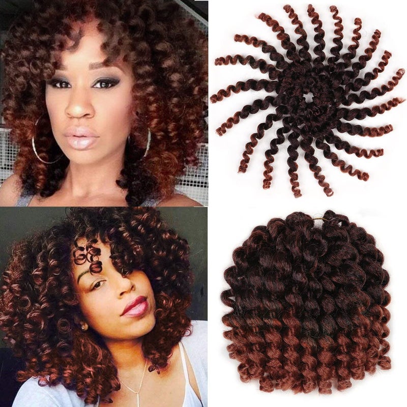 Xtrend 5 Packs Wand Curl Hair 8inch Jamaican Bounce Synthetic Crochet Twist Braids Hair Extension 20strands/pack Xtrend Hair (1B/350#, 5packs/Lot) - Image 1