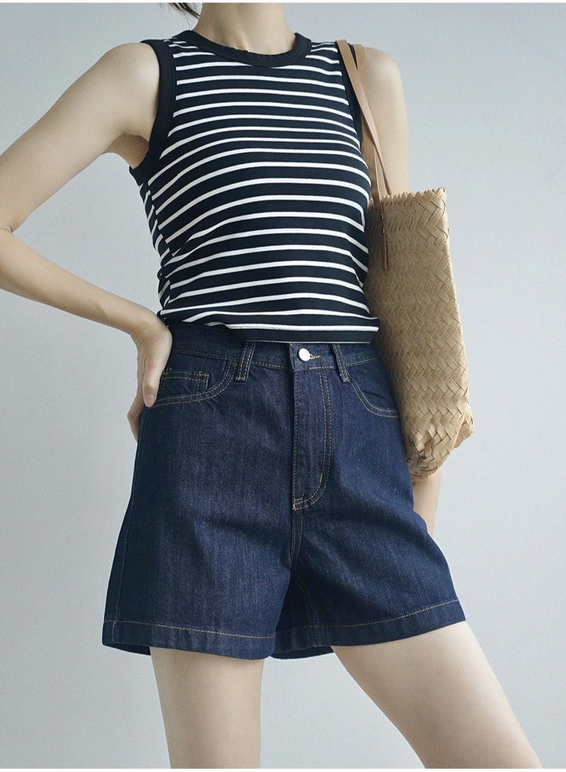 ASIV 95% Cotton French design striped top with chest pad,black base top - Image 3