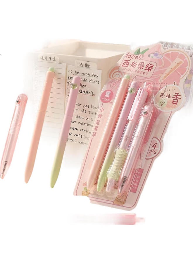 Lopet 0.5Mm Black Gel Pen High Appearance Value Press Type Student Exam Brush Pen Carbon Pen Mint Lemon Lt-2066 - Image 3