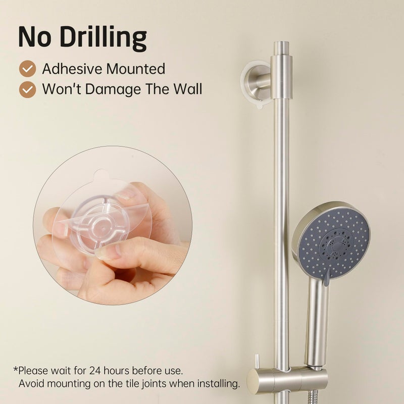 KES No Drill 30-Inch Shower Slide Bar with Adjustable Handheld Shower Head Holder, Self Adhesive, Universal Fit, SUS304 Brushed Stainless Steel Drill-Free for Bathroom, F209S78DF-BS - Image 2