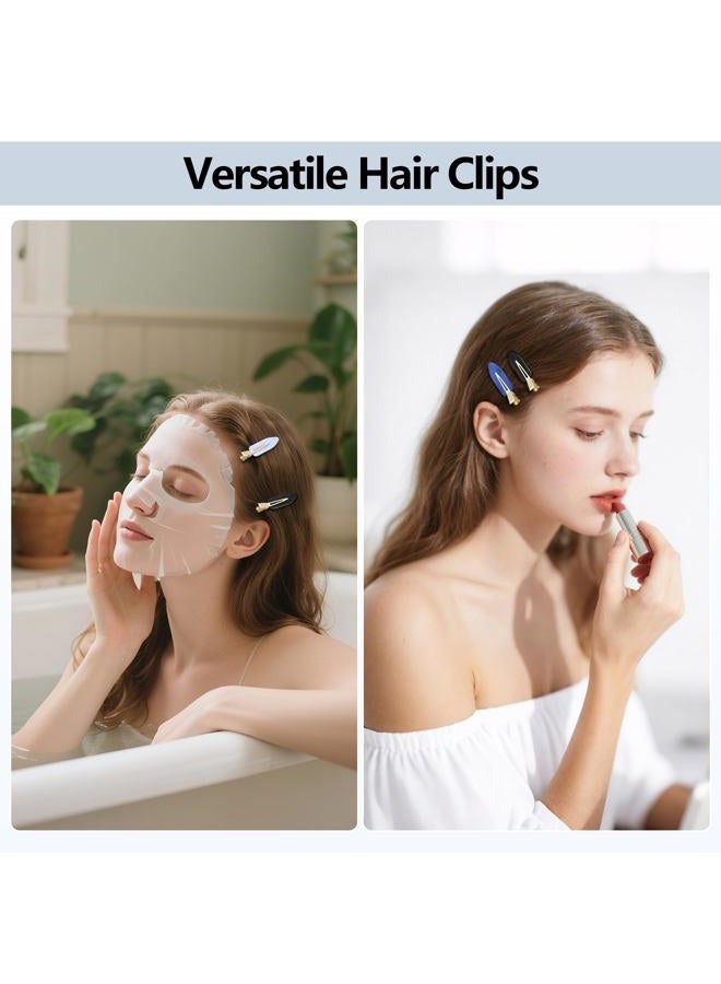 YIERSO 8 Pcs No bend Hair Clips No Crease Makeup Duckbill Clip No Dent Creaseless Flat Alligator Hair Barrettes for Salon Hairstyle Women Girls Accessories (Black Blue) - Image 3
