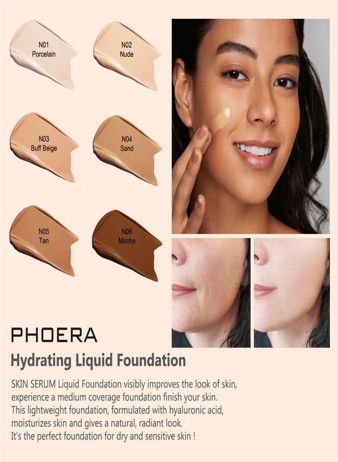 Hilareco PHOERA Foundation Full Coverage,and Medium Coverage 2024 New PHOERA Foundation Makeup for Mature Skin, Lightweight Wrinkles Matte Natural Finish for a Flawless Complexion(101+N01/Porcelain+Porcelain) - Image 5
