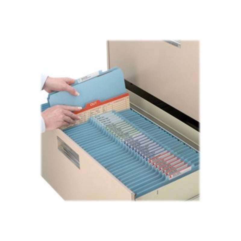 Smead Pressboard Classification File Folder with SafeSHIELD Fasteners, 1 Divider, 2" Expansion, Letter Size, Blue, 10 per Box (13730) (Pack of 1) - Image 3