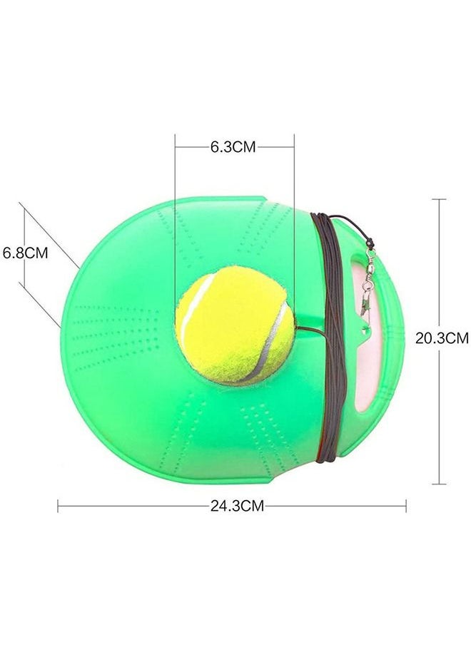 Solo Tennis Trainer Rebound Ball with String, Portable Tennis Practice Device Tennis Training Tool with 1 Tennis Balls and Practice Elastic Strings for Self-Practice, Beginners, Adults (Green)