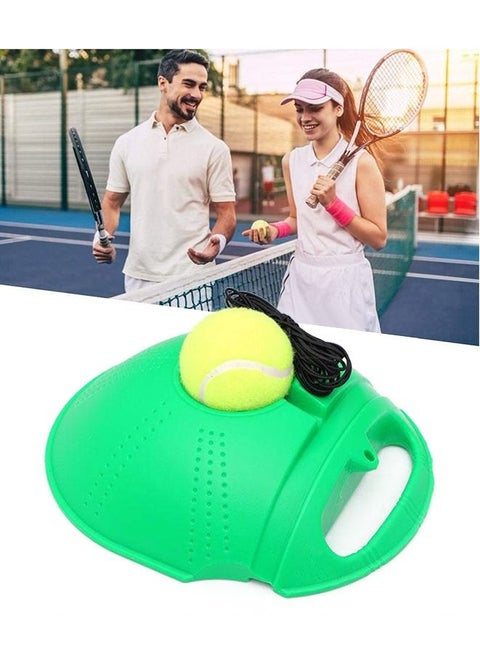 Solo Tennis Trainer Rebound Ball with String, Portable Tennis Practice Device Tennis Training Tool with 1 Tennis Balls and Practice Elastic Strings for Self-Practice, Beginners, Adults (Green)