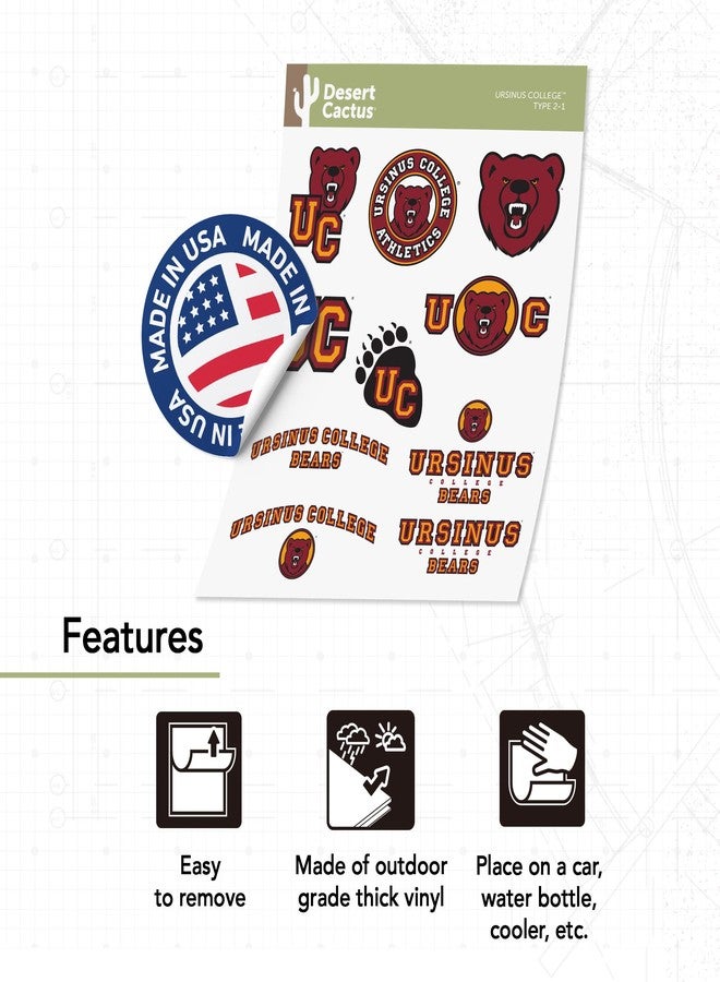 Desert Cactus Ursinus College Sticker UC Bears Vinyl Decals Laptop Water Bottle Car Scrapbook Sheet T2 (Type 2) - Image 4