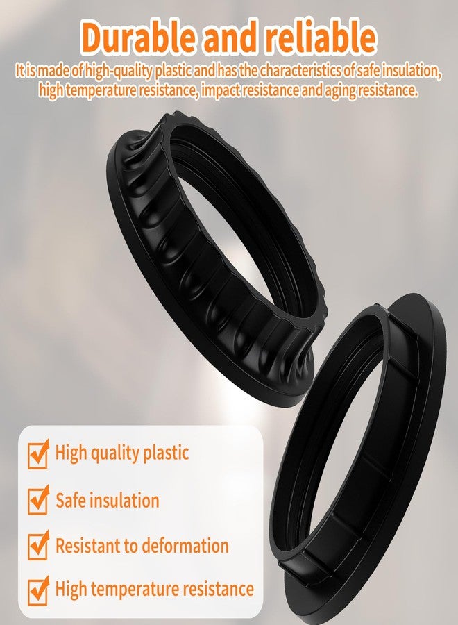 Pretwad 6 PCS E26 Lamp Shade Rings - E26 Light Socket Shade Rings Collar Ring, 2 Sizes Black Threaded Reducer Collar Ring 34mm (1-3/8") & 39mm (1-1/2") for Light Socket, Hanging Lamp Holder Parts - Image 3