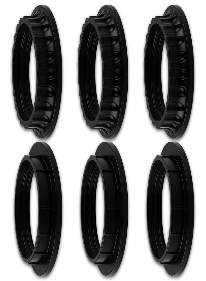 Pretwad 6 PCS E26 Lamp Shade Rings - E26 Light Socket Shade Rings Collar Ring, 2 Sizes Black Threaded Reducer Collar Ring 34mm (1-3/8") & 39mm (1-1/2") for Light Socket, Hanging Lamp Holder Parts - Image 1