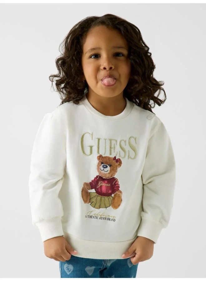 جس سويت شيرت أطفال بياقة مستديرة بطبعة جرافيك