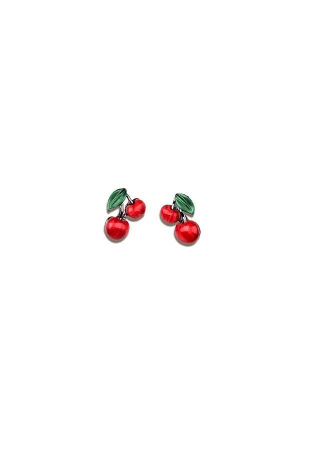 Goolsky Statement Cherry Jewelry Set - Bold Fashion Sweet Fruit Design Necklace & Stud Earrings 2-Piece Accessory Set - Image 5