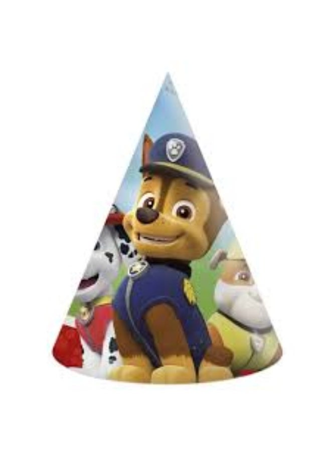 Paw Patrol Ready for Action Party Caps – Pack of 6 Kids’ Birthday Hats featuring Chase, Marshall & Rubble – Fun Cone-Shaped Party Hats for Paw Patrol Themed Celebrations