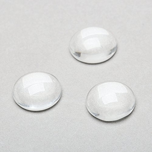 Dophee Glass Cabochons Dome Tiles, 100PCS 12mm, Thickness 3.8mm, Clear Round Flat Back Dome Cabochons Set for DIY Craft Photo Charms, Cameo Pendants, Rings, Necklace and Jewelry Making - Image 1
