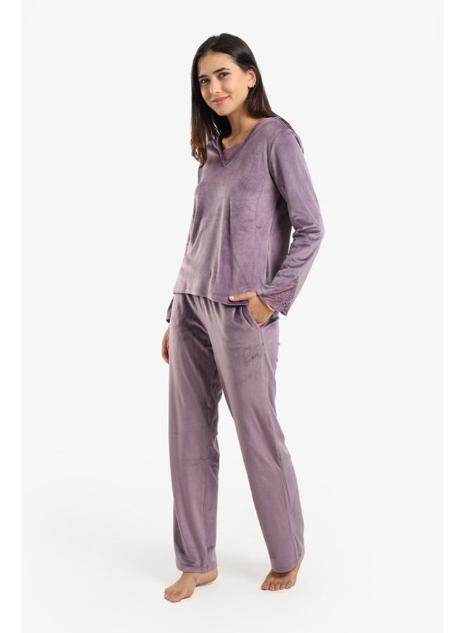 Carina Soft Velvet pajama Set - Image 2