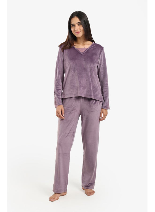 Carina Soft Velvet pajama Set - Image 1